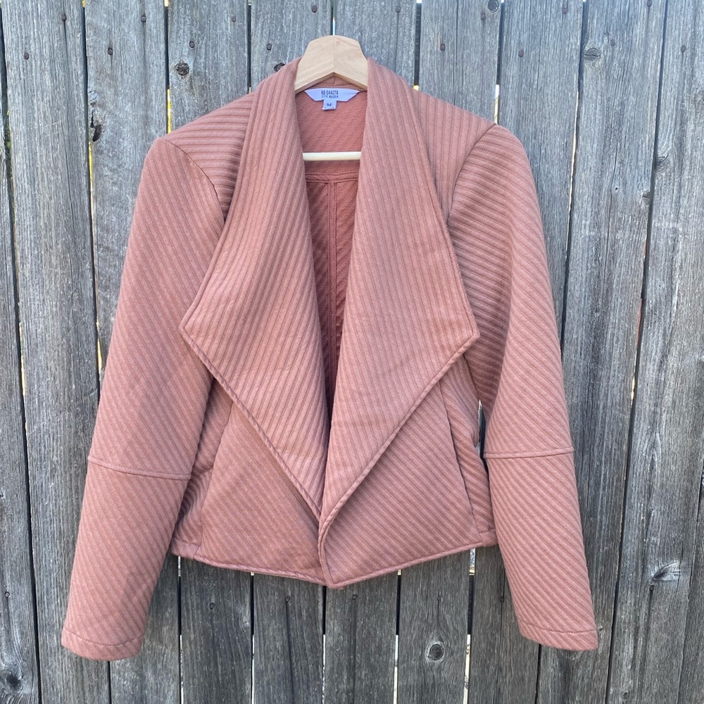 BB Dakota. Open Front, Moto Style Sweater Jacket. Women Size M.